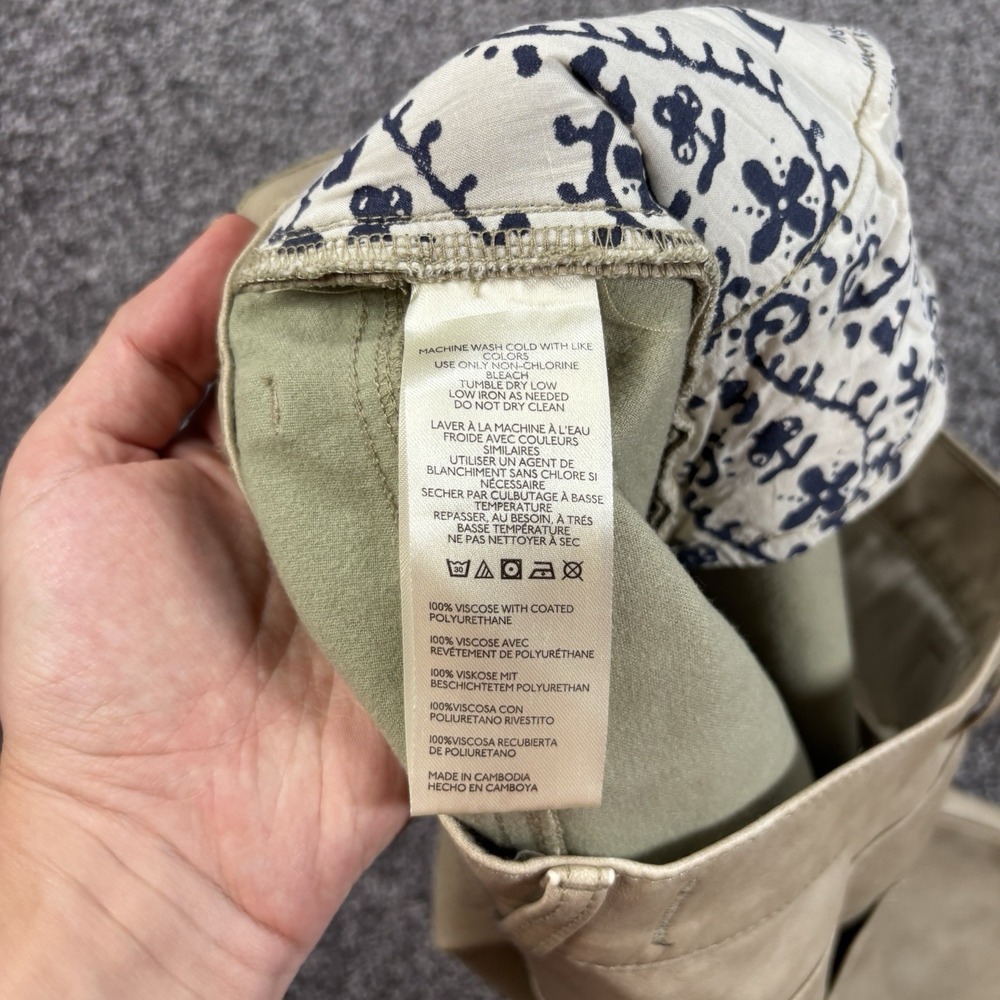 We The Free Misha High-Rise Wide Barrel Faux Leather Pants Womens 30 Beige Vegan - Picture 9 of 12
